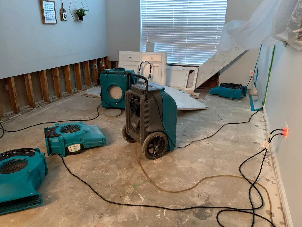 Dehumidifier in flood-cut room for Water Extraction & Removal in Tipton